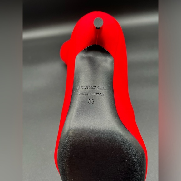 Balenciaga Knife Booties Stretch Fabric Mid -Calf Red Pull On US 6/EU 36 $1290 - Picture 4 of 16